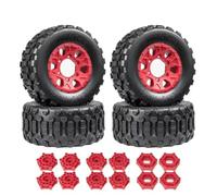 RC Modelli Parti Pneumatici In Gomma 4 Pezzi 110mm 12-14-17mm Sostituzione Per Traxxas Per Hsp Per Tamiya Per Hpi 1/10 Rc Off-road Short Truck Car Aggiornamenti Parti(Red,A)