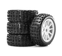 RC Modelli Parti Pneumatici Ruota In Gomma 4Pezzi 118mm 17mm Esagonale Per Arrma Per Typhon Per Talion Per Traxxas 1/8 RC Auto Off-Road Per Buggy Aggiornamenti Parti(White)