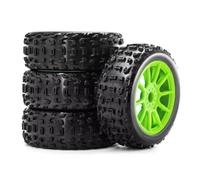 RC Modelli Parti Pneumatici Ruota In Gomma 4Pezzi 118mm 17mm Esagonale Per Arrma Per Typhon Per Talion Per Traxxas 1/8 RC Auto Off-Road Per Buggy Aggiornamenti Parti(Green)