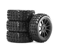RC Modelli Parti Pneumatici Ruota In Gomma 4Pezzi 118mm 17mm Esagonale Per Arrma Per Typhon Per Talion Per Traxxas 1/8 RC Auto Off-Road Per Buggy Aggiornamenti Parti(Black)