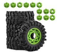 RC Modelli Parti Set Pneumatici Ruote In Gomma 109mm 4Pezzi 12-14-17mm Esagonali Per TRX Per Slash 1/10 RC Car Short Course Truck Aggiornamenti Parti Accessori(Green)