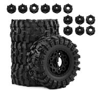 RC Modelli Parti Set Pneumatici Ruote In Gomma 109mm 4Pezzi 12-14-17mm Esagonali Per TRX Per Slash 1/10 RC Car Short Course Truck Aggiornamenti Parti Accessori(Black)