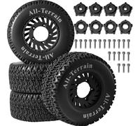 RC Modelli Parti Set Ruote Pneumatici In Gomma Metallo 110mm 12-17mm Esagonale Per Arrma Per Senton Per Trxs Per Slash 1/8-1/10 RC Car Off-Road Truck Aggiornamenti Parti(Black)