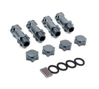 RC Modelli Ricambi Per HSP 89108 1/8 1 Set Di Esagoni Per Ruote Da 17 Mm Adattatore Montaggio Migliorato Più Lungo 30 Coprimozzo Per Scala Pezzi Ricambio Per Monster Truck(Dark Grey)