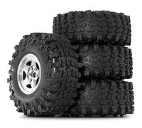 Rc Modifiche Parti Per Axial Per SCX10 Per Wraith RR10 Per Capra Per Traxxas Per TRX4 YK4082 1/10 4 Pezzi 1.9" Beadlock Cerchioni Pneumatici Set 118mm RC Crawler Car(Silver)