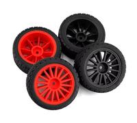 Rc Modifiche Parti Per HPI Per Kyosho Per Tamiya Per TT01 Per TT02 XV01 TA06 PTG2 WR8 Per Hsp Rc 1/10 RC Auto Per Racing Per Corsa Per Rally Su Pneumatici Per Strada Ruota In Plastica(Red and Black)