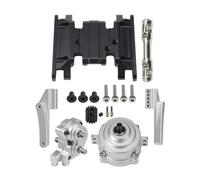Rc Modifiche Parti Per SCX10 II 1/10 Supporto Motore Anteriore Ingranaggio Epicicloidale Trasmissione Scatola Trasferimento Piastra Paramotore Albero Trasmissione RC Crawler Telaio(Silver)