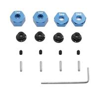 Rc Modifiche Parti Per Traxxas 2WD 1/10 Mozzi Ruota Esagonali In Metallo Perni E Dadi Bloccaggio Flangiati M4 Set Parti Aggiornamento Sostituire 1654 3654(BLUE 2)
