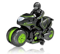 Rc Motorcycle,RC Fancy Stunt Motorcycle,2.4G Drift Double Sided Remote Control Car,Battery Life Up to 105 Minutes,360-degree Rotation,Driving Speed 10KM/H,45-Degree Skew (Dual battery version)