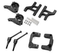Rc Parti Ricambio Per Tamiya CC01 TA02 TA03 1/10 Anteriore In Alluminio Braccio Oscillante + Giunto Articolato + Trasmissione Albero Oscillante + Base Portamozzo C Set RC Car(Black)