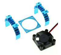 Rc Parti Ricambio Per Tamiya Per TT02 1/10 Coperchio Dissipatore Motore Elettrico + Ventola Raffreddamento Accessori L'aggiornamento Dell'auto Con Telecomando(Blue)