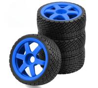 RC Pneumatici Auto Per ARRMA Per TRX4 Per Redcat WRC Per KM C3 WR8 1/7 1/8 Ruote Pneumatici Cerchi Set 100mm OD 40mm Largo 17mm Hex Unbonded RC Parti Automobili(Blue)
