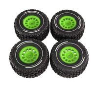 RC Pneumatici Auto Per MJX Per HYPER GO 14301 14302 14303 1/14 4 Pezzi 65mm Pneumatici In Gomma Off Road RC Auto Parti Aggiornamento High Grip Crawler Modificati(Green)