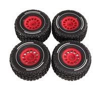 RC Pneumatici Auto Per MJX Per HYPER GO 14301 14302 14303 1/14 4 Pezzi 65mm Pneumatici In Gomma Off Road RC Auto Parti Aggiornamento High Grip Crawler Modificati(Red)
