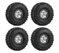 RC Pneumatici Auto Per Traxxas Per TRX4 Per TRX6 D90 Per Axial Per SCX10 GEN7/8 1/10 1.9 Pollici In Alluminio Set Pneumatici Ruote Beadlock RC Crawler Aggiornamento(Silver)