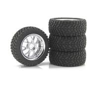 RC Pneumatici Modelli Per Wltoys 144001 Per Juguetes Per Hot Wheels 4 Pezzi 75 Mm 1,9 Pollici Pneumatici In Gomma 12 Mm Cerchio Esagonale Ruote Pneumatici 1/10 1/14 1/16 RC Auto(Silver)