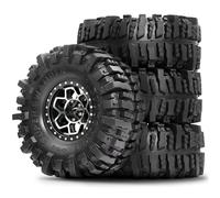 RC Pneumatici Parti Per Traxxas Per TRX4 Per Axial Per SCX10 II III Per Redcat Gen8 Gen7 Cerchi E Pneumatici Beadlock 12 Mm Esagonali 1/10 4 Pezzi 1.9 OD .65'' Rc Crawler Car(Black)
