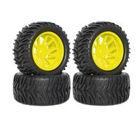 RC Pneumatici Ricambi Per Traxxas Per Stampede Per Hoss 2WD 4x4 EPX Pro S30 Per Blackout 1/10 12mm Hex (4 Pezzi) Pneumatici Camion RC Accessori E Aggiornamenti Auto Riparazione(Yellow)
