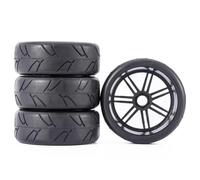 Rc Pneumatici Set Per 1/8 4 Pezzi Di Pneumatici Hot Melt Ruote Da 17 Mm Adattatore RC Telecomando, Modello Fuoristrada Per Buggy Parti Da Per Corsa Piatte Accessori Aggiornamento(A)