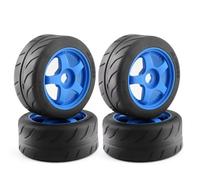 RC Pneumatico Per Arrma Per Infraction Per Limitless Per Felony 1/7 4 Pezzi Pneumatico A 5 Razze 100x42mm 42/100 Ruota Esagonale Da 17mm Ricambi Per Auto RC(Blue)