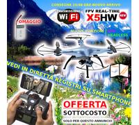 RC QUADRICOTTERO DRONE 2,4 GHZ SYMA X5HW TELECAMERA HD RESISTENTE LUCI RICAMBI