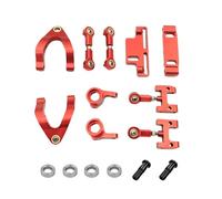 RC Ricambi Accessori Per WPL D12 D42 Tazza Dello Sterzo In Metallo Superiore Inferiore Per Forcellone Per Il Sedile Cursore Dello Sterzo Blocco Rotazione RC Auto Pezzi Ricambio Aggiornamento(Red)