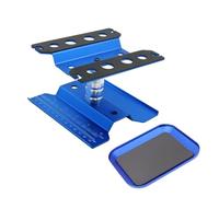 RC Ricambi Componenti Per TRX-4 Per Axial Per SCX10 II Per Tamiya Per HSP 1/10 1/12 1/16 Stazione Riparazione Alluminio Supporto Lavoro Piattaforma RC Auto Crawler Strumenti(Blue)