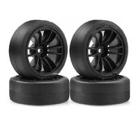 RC Ricambi Per XV02 XV01 Per TT01 Per TT02 PTG2 A959 1/10 4 Pezzi RC Drift Pneumatici E Ruote In Plastica Cerchi 12mm Hex On Road Touring Car(Black)