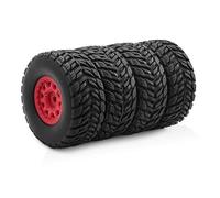 RC Riparazioni Modelli Per Arrma Per Mini Per Mojave Per Grom 1/14 4 Pezzi 65 Mm Pneumatici Di Aggiornamento 12 Mm Mozzo Esagonale Set Di Ruote RC - Accessorio Per Veicoli Fuoristrada(Red)