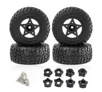 RC Riparazioni Modelli Per Arrma Per Senton Per Traxxas Per Slash 2WD 4X4 Per VXL Per Axial SCT10 L 1/10 Pneumatici Percorsi Brevi Ruote Con 3 Adattatori 12/14/17mm Esagonali(Style 2 black)