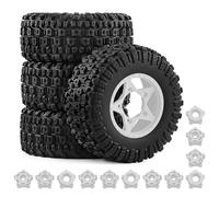 RC Riparazioni Modelli Per Arrma Per Senton Per Traxxas Per Slash 2WD 4X4 Per VXL Per Axial SCT10 L 1/10 Pneumatici Percorsi Brevi Ruote Con 3 Adattatori 12/14/17mm Esagonali(Style 7 white)