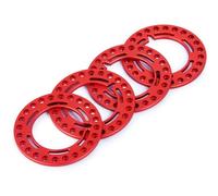 RC Riparazioni Modelli Per Axial Per SCX10 D90 CC01 1/10 4 Pezzi CNC Metallo 52,5 Mm 1,9 Pollici Cerchi Beadlock Anelli Esterni RC Per Rock Crawler Parti Di Auto(Red)