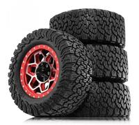 RC Riparazioni Modelli Per D90 D91 D96 Per MN98 Per MN99S MN86 MN86S G500 1/12 4 Pezzi 90mm Crawler Pneumatico 12mm Ruota Esagonale RC Crawler Auto(Red)