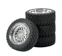 RC Riparazioni Modelli Per Tamiya Per TT01 Per TT02 Per Kyosho Per Sakura D3 Per Traxxas 4Tec 2.0 1/10 1/12 1/14 Pneumatici Per Strada Cerchioni In Plastica Esagonali Da 12 Mm(Silver)