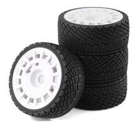 RC Ruote Gomma Compatibile Con ARRMA Per Traxxas Per Redcat Per Team Per Losi Per Kyosho Per HPI 1/7 1/8 Auto RC Off-Road 4 Pneumatici Da 100 Mm, Esagono Da 17 Mm(White)