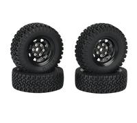 RC Ruote Gomma Compatibile Con Axial Per Jr 90069 D90 TF2 Per Tamiya CC01 LC70 Per MST 4PCS 1.55 Metallo Beadlock Wheel Rim Pneumatici Set 1/10 RC Crawler Auto(Color1)