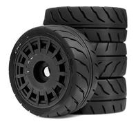 RC Ruote Gomma Compatibile Con Tamiya Per TT01 Per TT02 XV01 PTG2 Per HPI Per KYOSHO Per HSP 1:10 Per Touring Drift Car RC Road Per Racing Pneumatici Cerchi(Black)