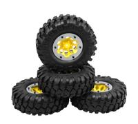 RC Ruote Gomma Per SCX10 RC Telecontrollo Modello Di Auto Per Arrampicata Pneumatico Ghiaia Simulato Pneumatico 1.9 "Pneumatici 108mm Ruota 12mm Mozzo Esagonale(Silver)