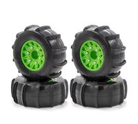 RC Ruote Gomma Per Traxx Per Slash Per Huanqi 727 Per E-revo Per 1:8 1:10 116mm Pneumatico Rc Auto Breve Carta Sabbia Pneumatici Aggiornamento Pneumatico Adattatore 12/14/17mm(Green)