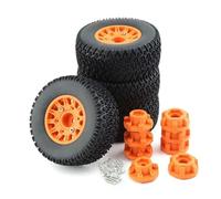 RC Ruote Gomma Per TRAXXAS Per ARRMA Per SENTON Per SCTX10 Per HPI RC Auto 4 Pezzi 112mm 1/8 1/10 Pneumatico Per Camion A Breve Corso Con 12mm 14mm 17mm Ruota Esagonale(Orange)