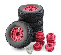RC Ruote Gomma Per TRAXXAS Per ARRMA Per SENTON Per SCTX10 Per HPI RC Auto 4 Pezzi 112mm 1/8 1/10 Pneumatico Per Camion A Breve Corso Con 12mm 14mm 17mm Ruota Esagonale(Red)