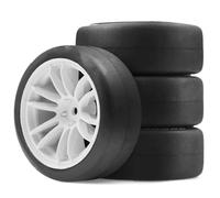 RC Ruote Gomma Per Traxxas Per HSP Per Tamiya Per HPI Per Kyosho 1/10 4 Pezzi Ruote E Pneumatici RC Drift Da 12 Mm Esagonali In Gomma Morbida Parti Per Drifting Su Per Strada(White)
