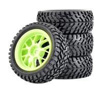 RC Ruote Gomma Per Traxxas Per HSP Per Tamiya Per HPI Per Kyosho Per RedCat Per Sakura 1/10 Su Ruote Per Strada Drift Cerchi 75mm RC On-Road Drift Per Rock Pneumatici(Green)