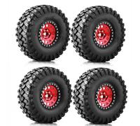 RC Ruote Gomma Per TRX-4 Per Axial Per SCX10 90046 Per D90 Per Voodoo Per KLR Per 1/10 RC Crawler 4 Pezzi 2.2 "Beadlock Wheel Rim Set Di Pneumatici In Gomma(Color3)
