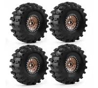 RC Ruote Gomma Per TRX-4 Per Axial Per SCX10 90046 Per D90 Per Voodoo Per KLR Per 1/10 RC Crawler 4 Pezzi 2.2 "Beadlock Wheel Rim Set Di Pneumatici In Gomma(Color2)