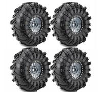 RC Ruote Gomma Per TRX-4 Per Axial Per SCX10 90046 Per D90 Per Voodoo Per KLR Per 1/10 RC Crawler 4 Pezzi 2.2 "Beadlock Wheel Rim Set Di Pneumatici In Gomma(Color4)