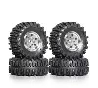 RC Ruote Gomma Per TRX4M Per SCX24 Per AX24 Per FCX24 Parti Di Aggiornamento Accessori 4 Pezzi 55mm 1.0 "Set Di Pneumatici Per n Metallo Per 1/18 1/24 RC Crawler Car(Silver)