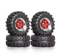 RC Ruote Gomma Per TRX4M Per SCX24 Per AX24 Per FCX24 Parti Di Aggiornamento Accessori 4 Pezzi 55mm 1.0 "Set Di Pneumatici Per n Metallo Per 1/18 1/24 RC Crawler Car(Red)