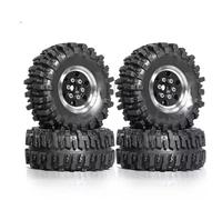 RC Ruote Gomma Per TRX4M Per SCX24 Per AX24 Per FCX24 Parti Di Aggiornamento Accessori 4 Pezzi 55mm 1.0 "Set Di Pneumatici Per n Metallo Per 1/18 1/24 RC Crawler Car(Black)
