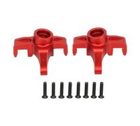Rc Steering Cup Set, 1 Pair Aluminum Alloy RC Car Steering Cup, Car Steering Knuckle Accessory Part for MJX 1/14 14210 1/16 16208 (Red)